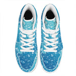 Water Drops Print High Top Leather Sneakers