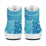 Water Drops Print High Top Leather Sneakers
