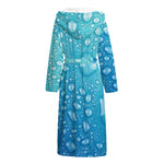 Water Drops Print Hooded Bathrobe