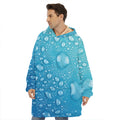 Water Drops Print Hoodie Blanket