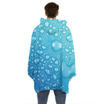 Water Drops Print Hoodie Blanket