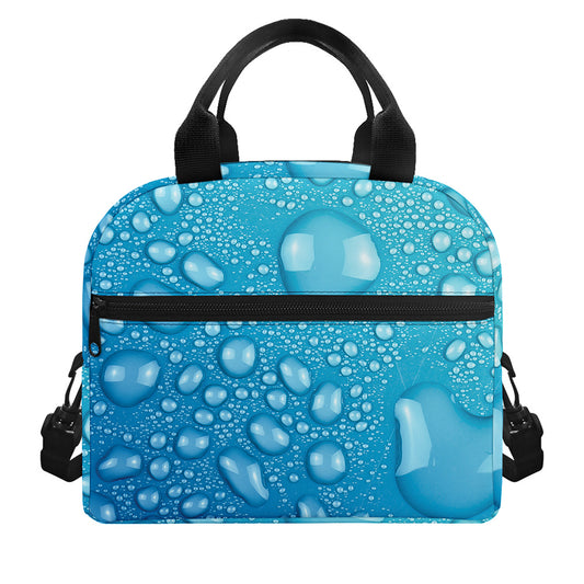 Water Drops Print Insulated Lunch Bag