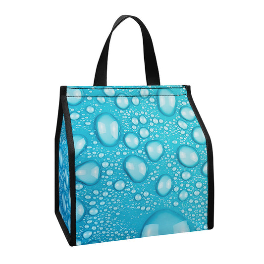 Water Drops Print Insulated Lunch Tote