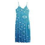 Water Drops Print Jersey Midi Cami Dress