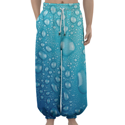 Water Drops Print Lantern Pants
