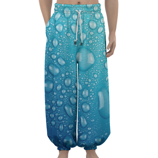 Water Drops Print Lantern Pants