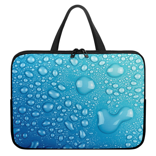 Water Drops Print Laptop Sleeve With Handle