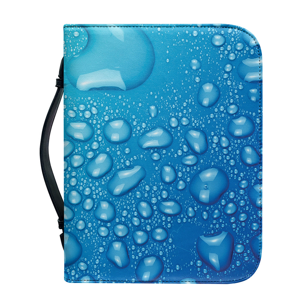 Water Drops Print Leather Bible Cover