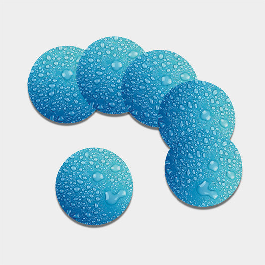 Water Drops Print Leather Coaster Set
