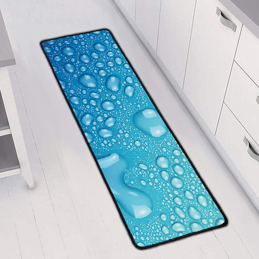 Water Drops Print Long Kitchen Mat
