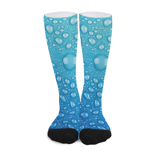 Water Drops Print Long Socks