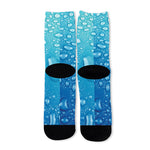 Water Drops Print Long Socks