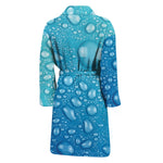 Water Drops Print Men's Bathrobe