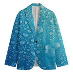 Water Drops Print Men's Blazer