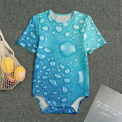 Water Drops Print Men's Bodysuit
