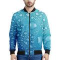 Water Drops Print Men's Bomber Jacket