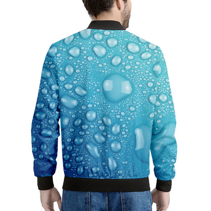 Water Drops Print Men's Bomber Jacket