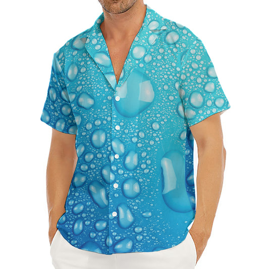 Water Drops Print Men's Deep V-Neck Shirt