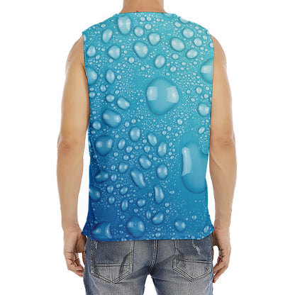 Water Drops Print Men's Fitness Tank Top