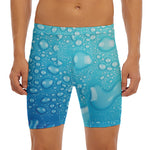 Water Drops Print Men's Long Boxer Briefs