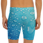 Water Drops Print Men's Long Boxer Briefs