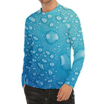 Water Drops Print Men's Long Sleeve Rash Guard