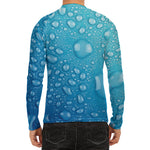 Water Drops Print Men's Long Sleeve Rash Guard