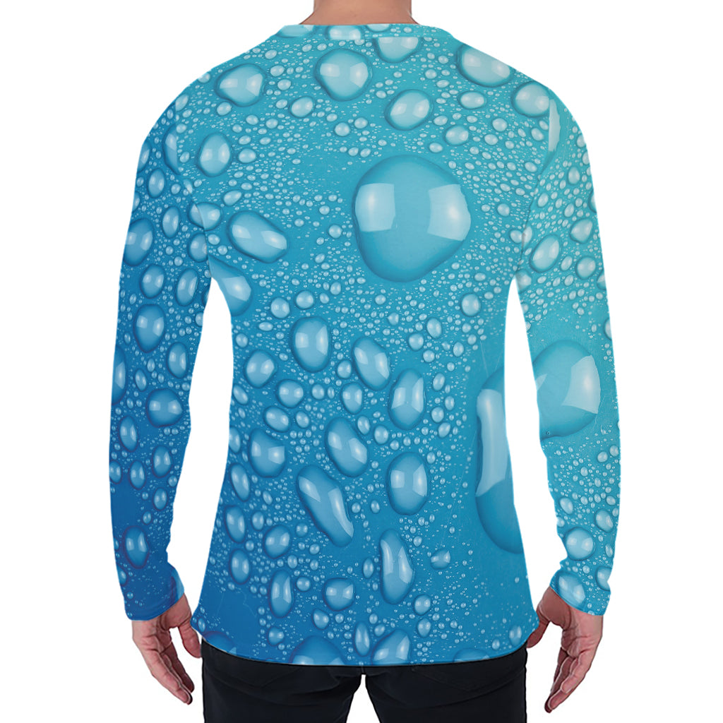 Water Drops Print Men's Long Sleeve T-Shirt