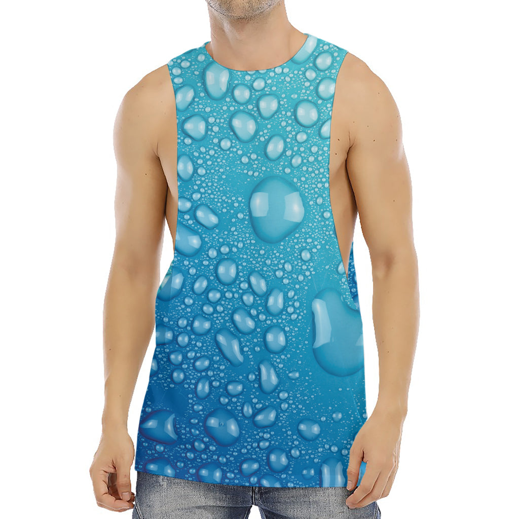 Water Drops Print Men's Muscle Tank Top