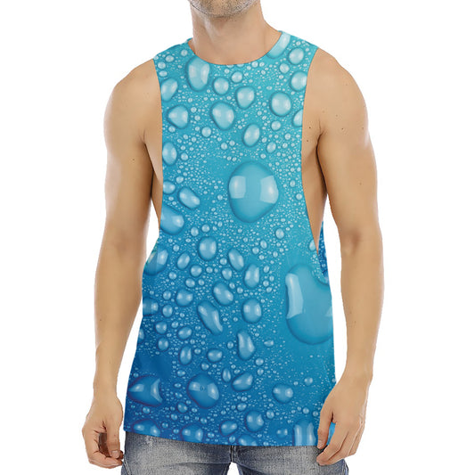 Water Drops Print Men's Muscle Tank Top