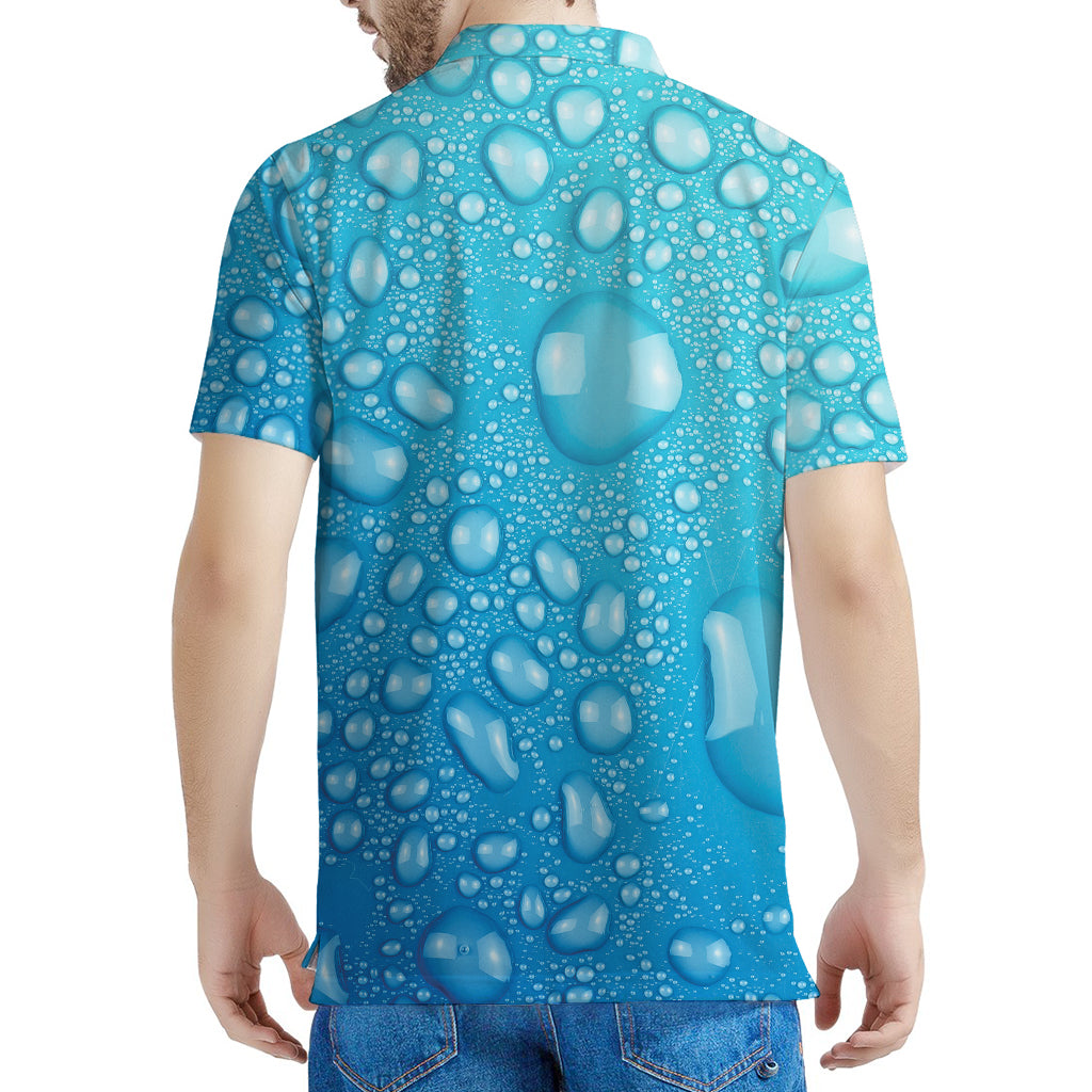 Water Drops Print Men's Polo Shirt