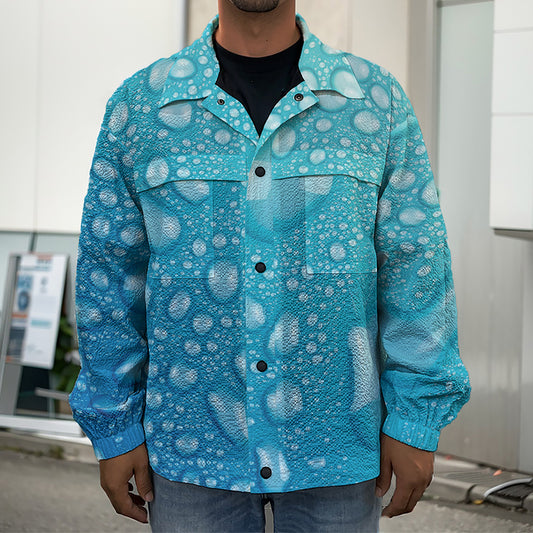 Water Drops Print Men's Shirt Jacket