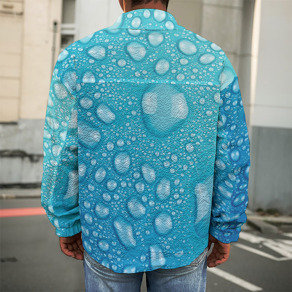 Water Drops Print Men's Shirt Jacket
