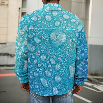 Water Drops Print Men's Shirt Jacket
