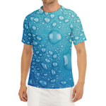Water Drops Print Men's Short Sleeve Rash Guard