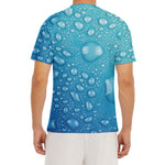 Water Drops Print Men's Short Sleeve Rash Guard