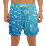 Water Drops Print Men's Split Running Shorts