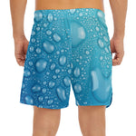 Water Drops Print Men's Split Running Shorts