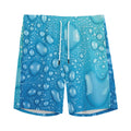 Water Drops Print Men's Athletic Shorts
