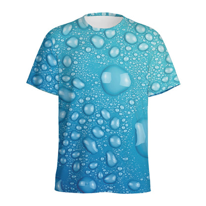 Water Drops Print Men's Sports T-Shirt