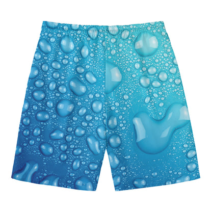 Water Drops Print Men's Swim Trunks