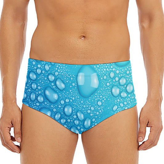 Water Drops Print Men's Triangle Swim Briefs