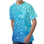 Water Drops Print Men's Velvet T-Shirt