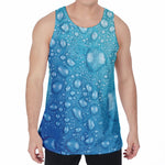 Water Drops Print Men's Velvet Tank Top