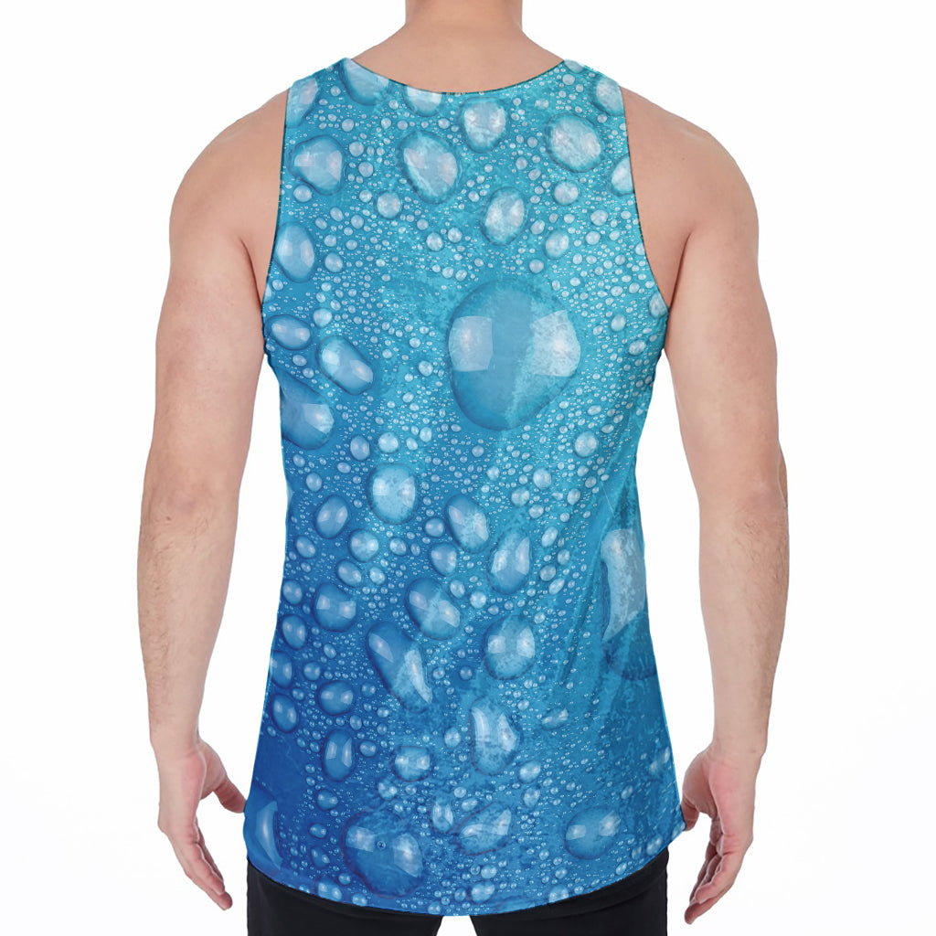 Water Drops Print Men's Velvet Tank Top