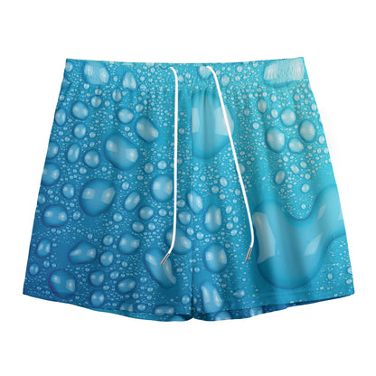 Water Drops Print Mesh Shorts