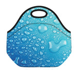 Water Drops Print Neoprene Lunch Bag