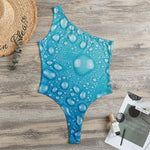 Water Drops Print One Shoulder Bodysuit