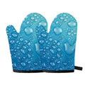 Water Drops Print Oven Mitts