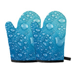 Water Drops Print Oven Mitts